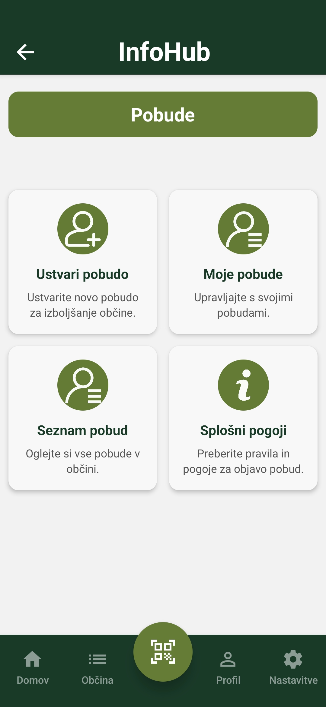 InfoHub app – initiatives